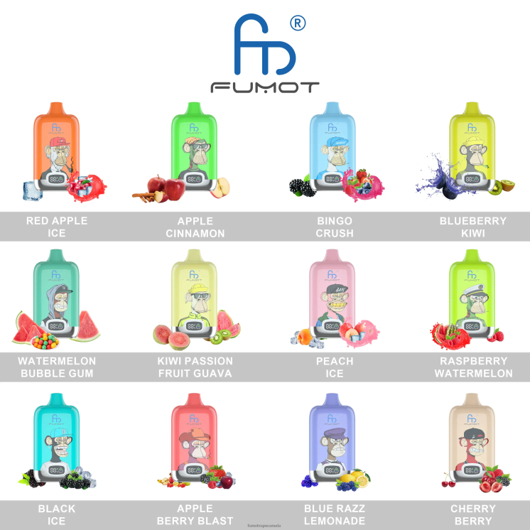 Fumot Digital Box 8D68N120 12000 Disposable Vape Pod - 20ML (1 Piece) Blueberry on Ice Fumot vape online shop