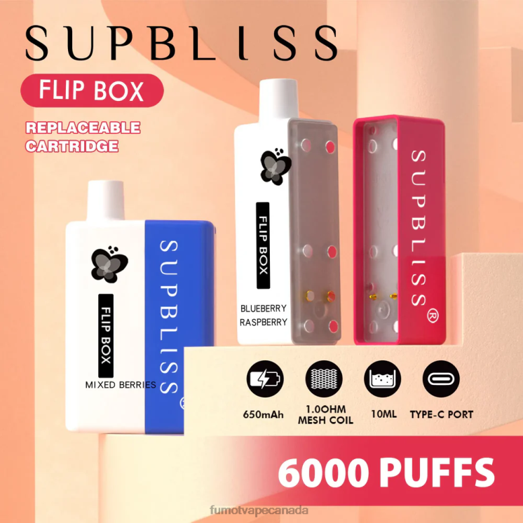 Fumot Supbliss Flip 8D68N330 Box 6000 Replaceable Vape Kit - 10ML (1 Piece) Banana MilkShake Fumot vape online shop