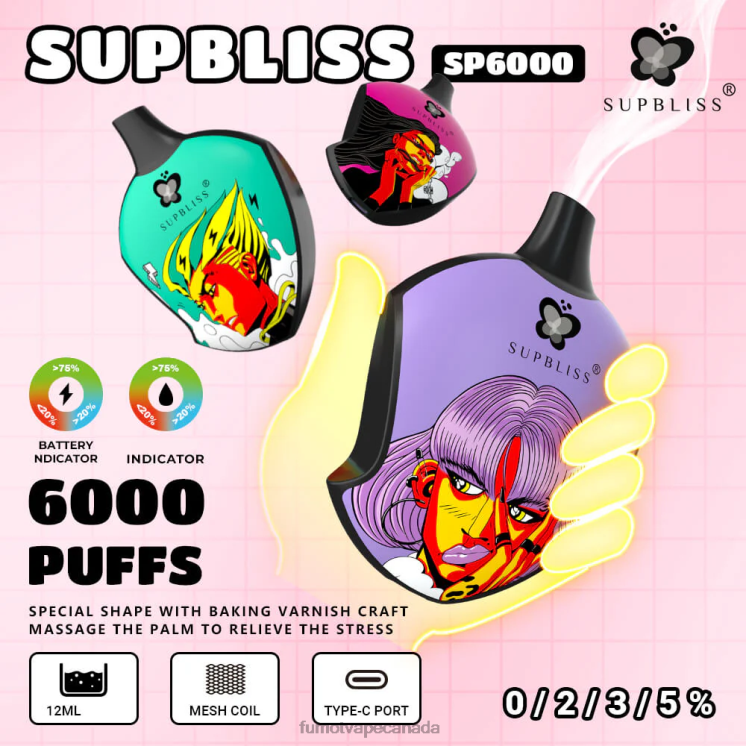 Fumot Supbliss 8D68N451 SP6000 Disposable Vape Pod - 12ML (1 Piece) Banana Cake Fumot vape Canada