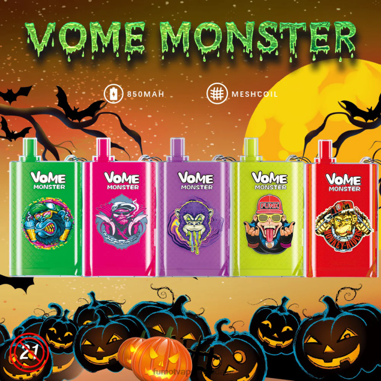 Fumot Vome Monster 8D68N427 10000 Disposable Vape Pod Device - 20ML (1 Piece) Cheery Cola Fumot vape price