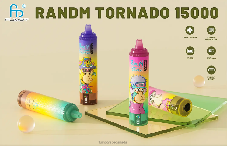 Fumot Tornado 8D68N158 15000 Disposable Vape 25ML (1 Piece) Apple Peach Pear Fumot disposable vape