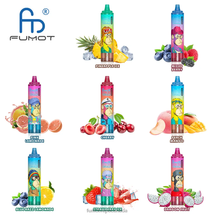 Fumot Tornado 8D68N158 15000 Disposable Vape 25ML (1 Piece) Apple Peach Pear Fumot disposable vape